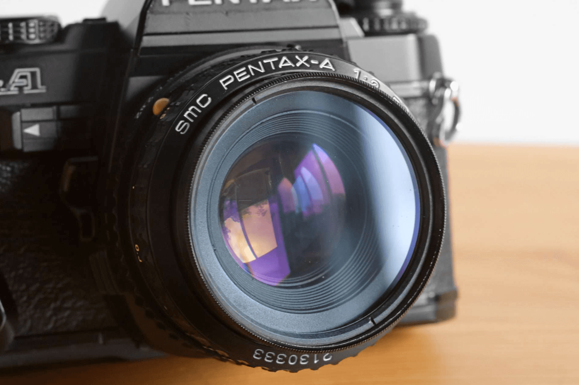 Back view of the Pentax Super A film camera.